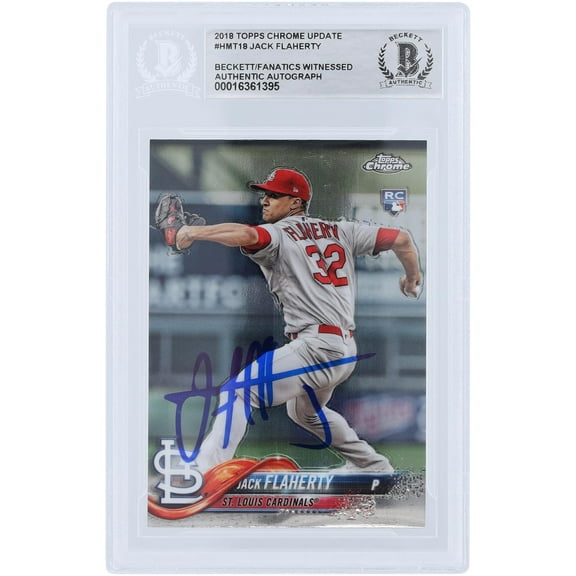 Jack Flaherty St. Louis Cardinals Autographed 2018 Topps Chrome Update #HMT18 Beckett Fanatics Witnessed Authenticated Rookie Card - Fanatics Authentic Certified