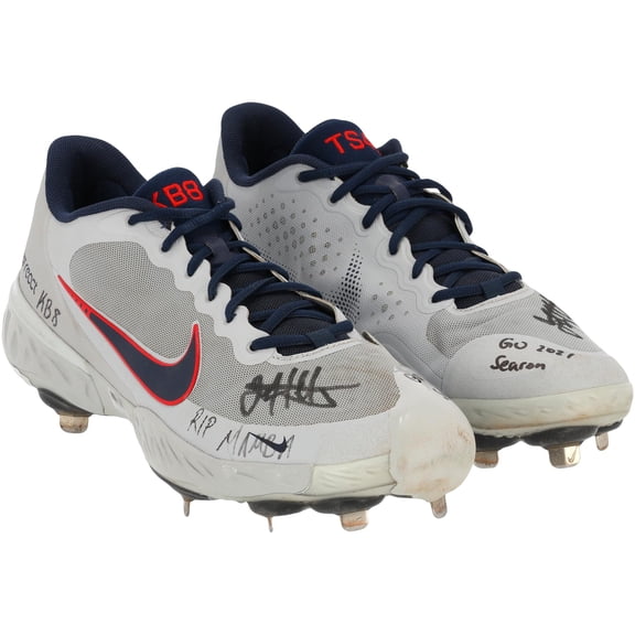 Jack Flaherty St. Louis Cardinals Autographed Game-Used Gray and Navy Cleats from the 2021 MLB Season with "Game-Used" Inscription - Fanatics Authentic Certified
