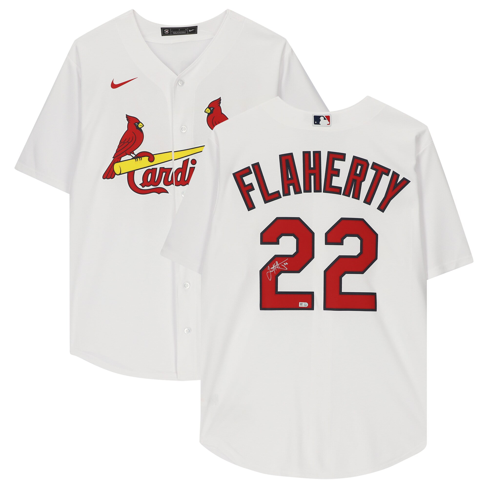 Jack Flaherty Cooperstown Collection Cardinals Jersey White V-Neck Men’s