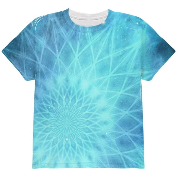 Jack Frost Snowflake Fractal Mandala All Over Youth T Shirt Multi YSM