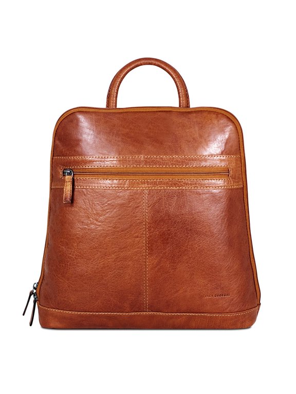 Voyager Hand-Stained Buffalo Leather Adele Slim Backpack #7537 (Honey)