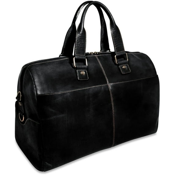 Jack Georges Voyager Hand-Stained Buffalo Leather Cabin Bag #7318 (Black)