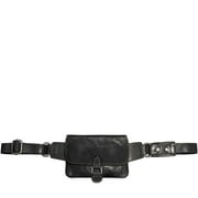 Jack Georges Voyager Hand-Stained Buffalo Leather Hands-Free Belt Bag #7611 (Black)