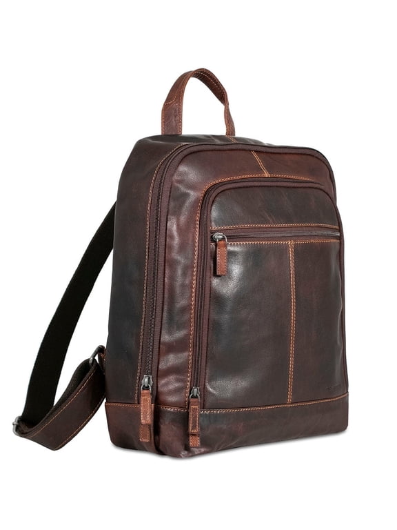 Voyager Hand-Stained Buffalo Leather Professional Backpack #7516 (Brown)
