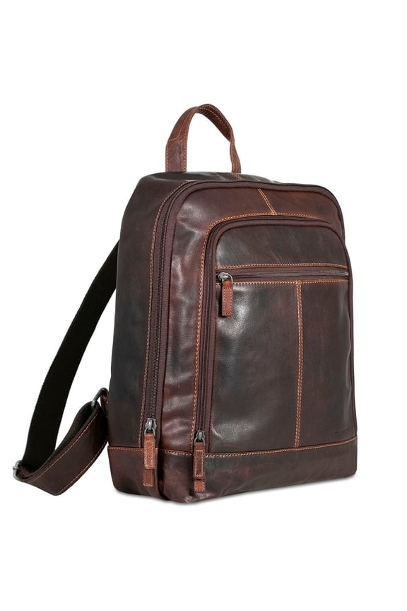 Voyager Hand-Stained Buffalo Leather Professional Backpack #7516 (Brown)