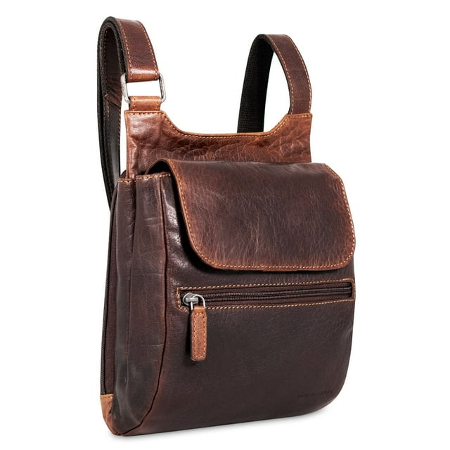 Jack Georges Voyager Leather Bifold Wallet Brown - Vegetable-Tanned Buffalo Leather, 5 Card Slots