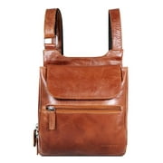 Jack Georges Voyager Hand-Stained Buffalo Leather Slim Crossbody #7831 (Honey)