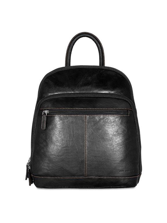 Voyager Hand-Stained Buffalo Leather Small Backpack #7835 (Black)