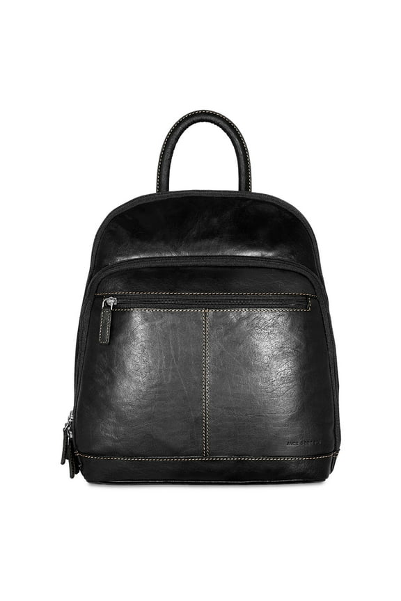 Voyager Hand-Stained Buffalo Leather Small Backpack #7835 (Black)