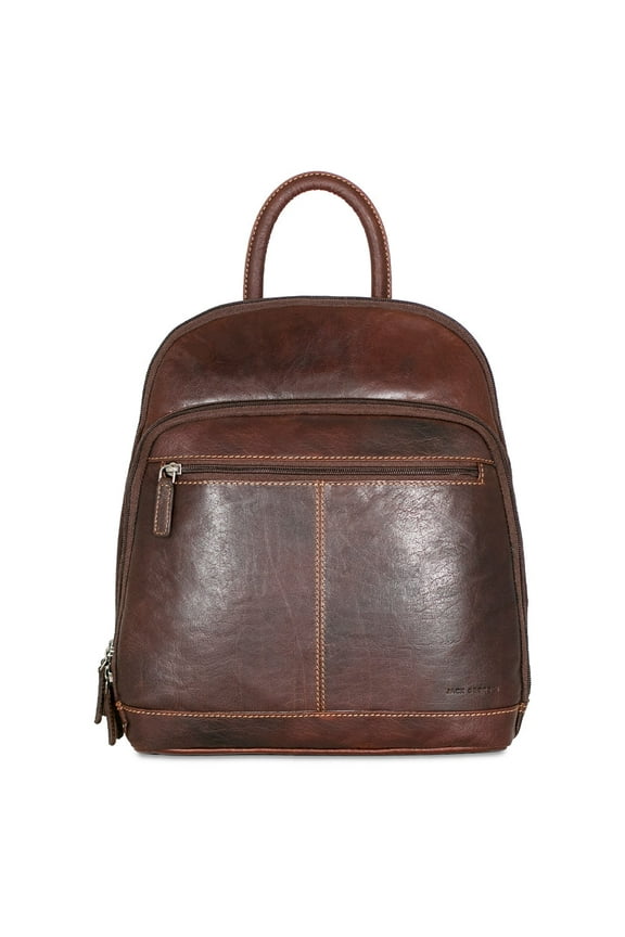 Voyager Hand-Stained Buffalo Leather Small Backpack #7835 (Brown)