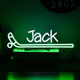 Jack Golf Club LED Neon Sign, Green Golf Stick With Name Jack Neon Light, USB Powered Acrylic Neon Lamp for Golf Club, Man Cave, Bedroom, Sport‑Theme Wall Decor, Golf‑Lovers Gift