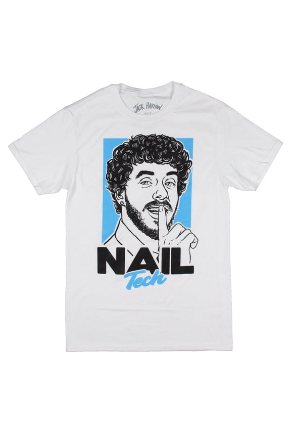 Jack Harlow Men's Nail Tech Song Character Rapper Adult Music T-Shirt Tee