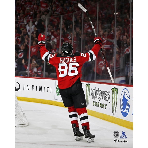 Jack Hughes New Jersey Devils Unsigned Goal Celebration Photograph