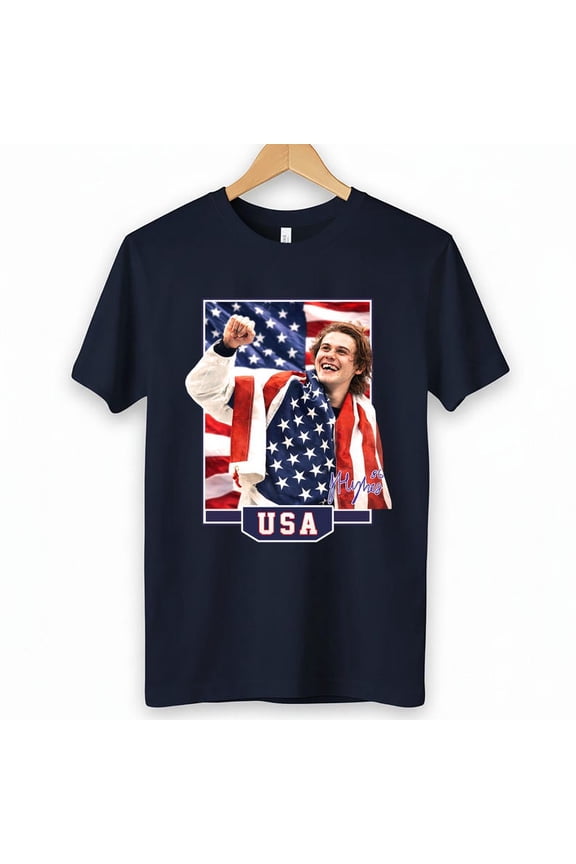 Jack Hughes USA Hockey T-Shirt, Unisex Sizes S-5XL - Multicolor