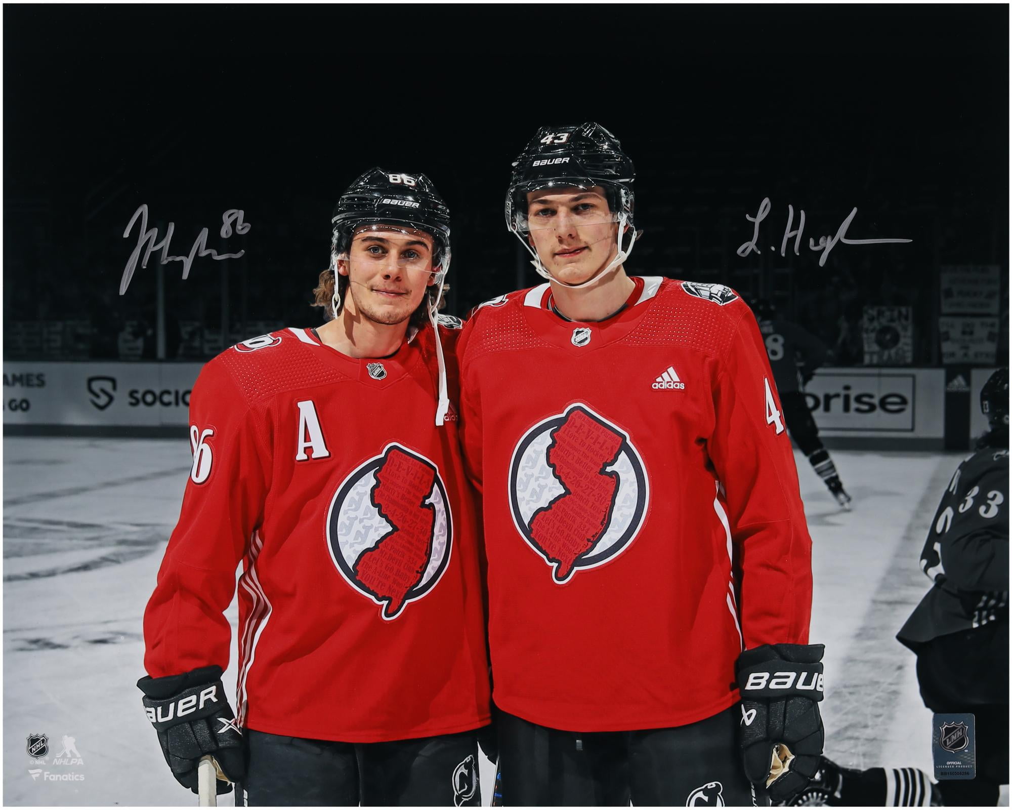 Jack Hughes and Luke Hughes New Jersey Devils Autographed 16" x 20" Dual Photograph - Fanatics Authentic Certified