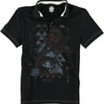 thumbnail image 1 of Jack & Jones Mens Graphic Polo Shirt, Black, X-Small, 1 of 2
