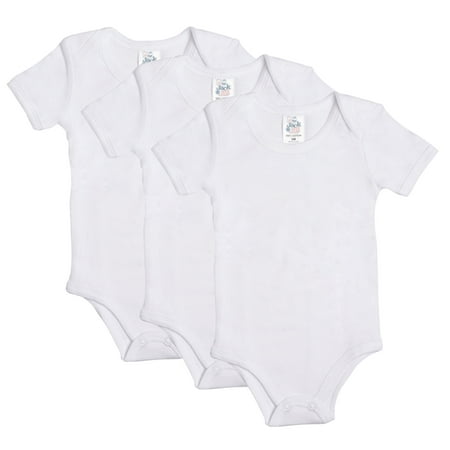 Jack & Jill Baby Short Sleeve White Bodysuit - Unisex Baby Bodysuit Organic 100% Cotton Baby Onesies 3-Pack (Size 3 Months)