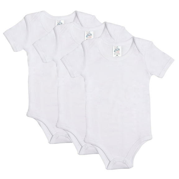 Jack & Jill Baby Short Sleeve White Bodysuit - Unisex Baby Bodysuit Organic 100% Cotton Baby Onesies 3-Pack (Size 3 Months)