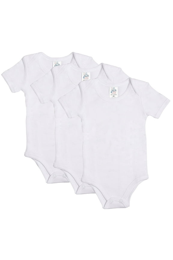 Jack & Jill Baby Short Sleeve White Bodysuit Unisex Bodysuit Organic 100% Cotton Onesies 3-Pack (Size 24 Mo.)