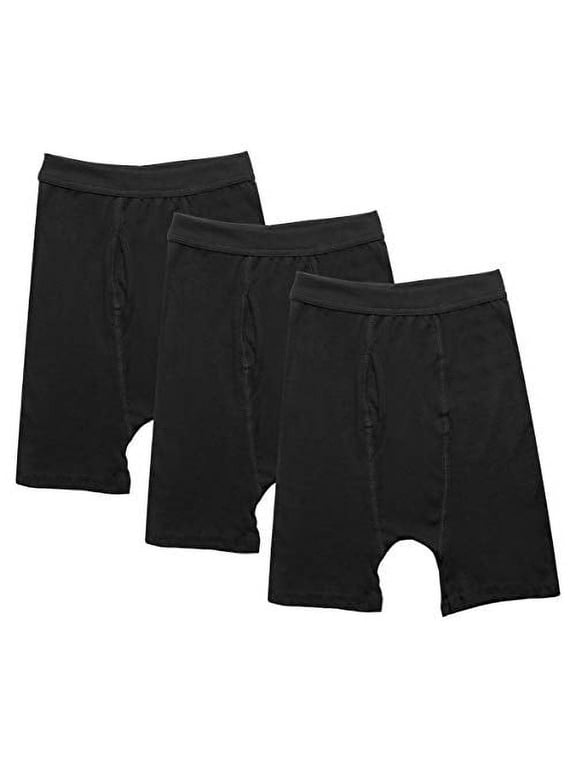 Jack & Jill Boys Boxer Briefs with Comfort Flex Waistband – Soft Boys' Underwear- Breathable 100% Cotton 3-Pack (Size 12) Black