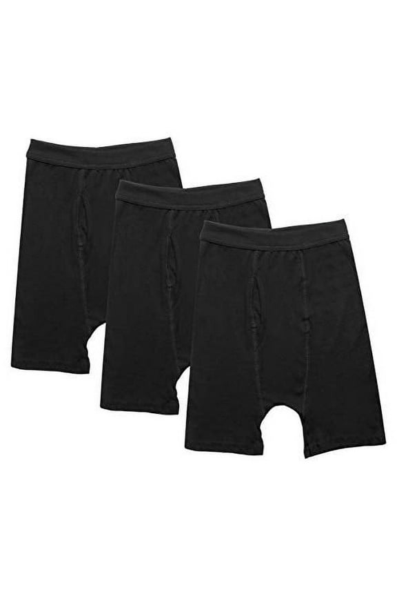 Jack & Jill Boys Boxer Briefs with Comfort Flex Waistband – Soft Boys' Underwear- Breathable 100% Cotton 3-Pack (Size 20) Black