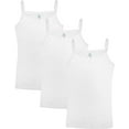 thumbnail image 1 of Jack & Jill Girls Undershirts - Cami Tank Top - White Tank Top - 100% Cotton - 3 Pack (Size 8), 1 of 4