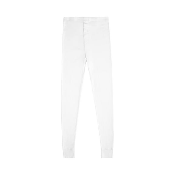 Jack & Jill Long Johns for Men - Thermal Pants – Underwear Soft White Pants - 100% White Cotton (Large)