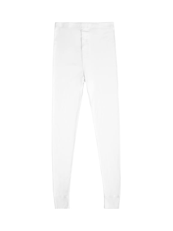 Jack & Jill Long Johns for Men - Thermal Pants – Underwear Soft White Pants - 100% White Cotton (Large)