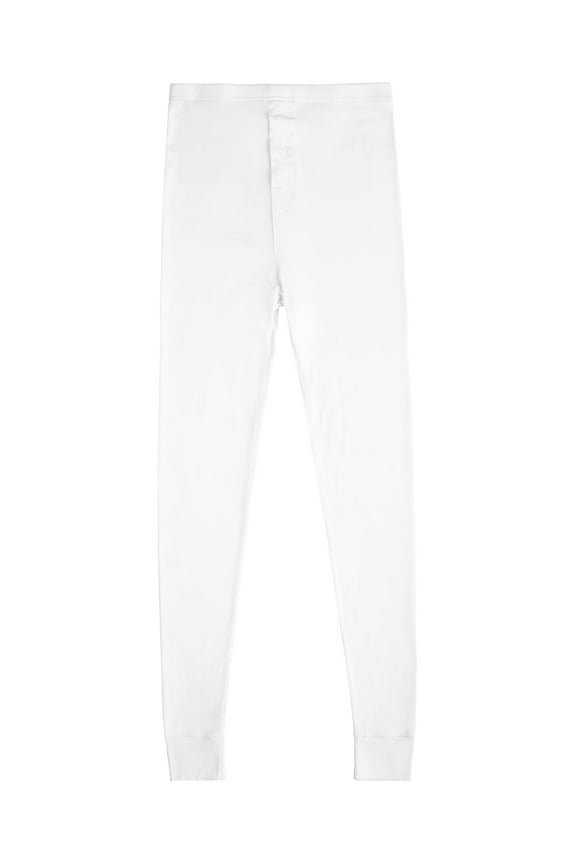 Jack & Jill Long Johns for Men - Thermal Pants – Underwear Soft White Pants - 100% White Cotton (X-Large)