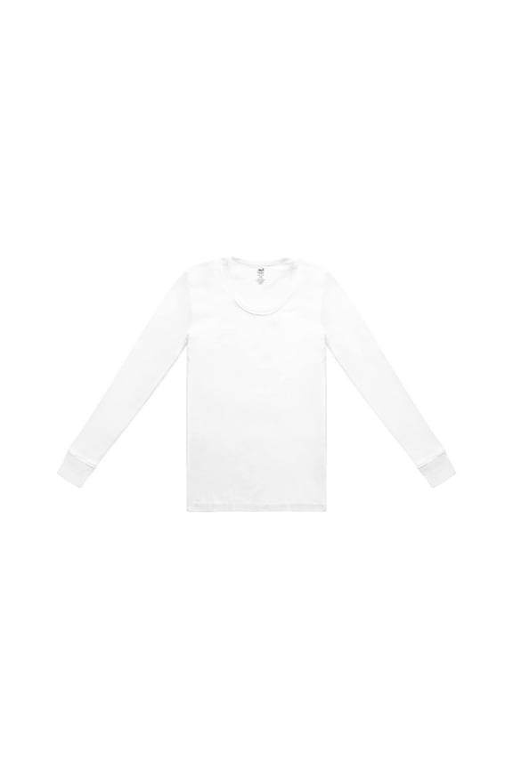 Jack & Jill Men's Thermal Long Sleeve Crew Neck Casual Shirt, White, (Size XS)
