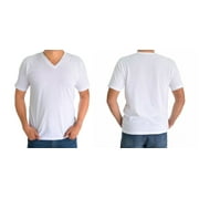 Jack & Jill Men's V-Neck T-Shirts 100% Cotton 2 Pack (Size Small) White