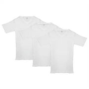 Jack & Jill V-Neck Short Sleeve Undershirts for Boys - T Shirts for Boys - Loose-fit Design White Undershirt - Made of Combed Cotton Size 12