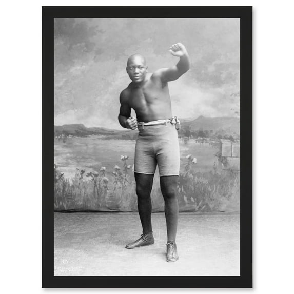 Jack Johnson Boxer Champion World Fist A4 Artwork Framed Wall Art Print