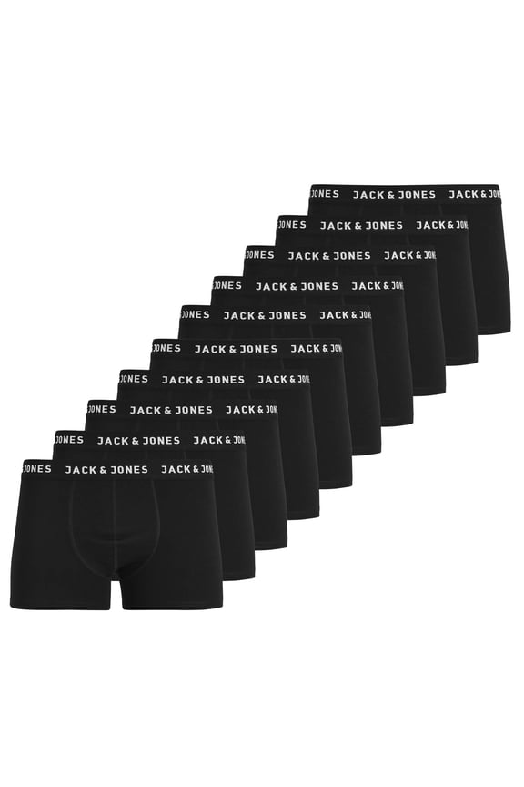 Men's Boxer Shorts, 10-Pack - Jachuey Trunks, Cotton Stretch Black S (Small)