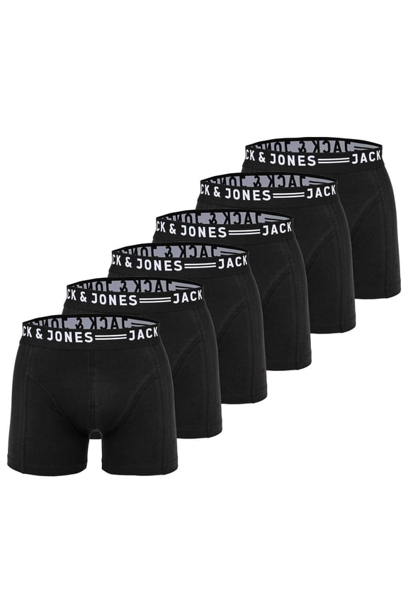 Men's Boxer Shorts, 3-Pack - Sense Trunks, Cotton Stretch Black L (Large)