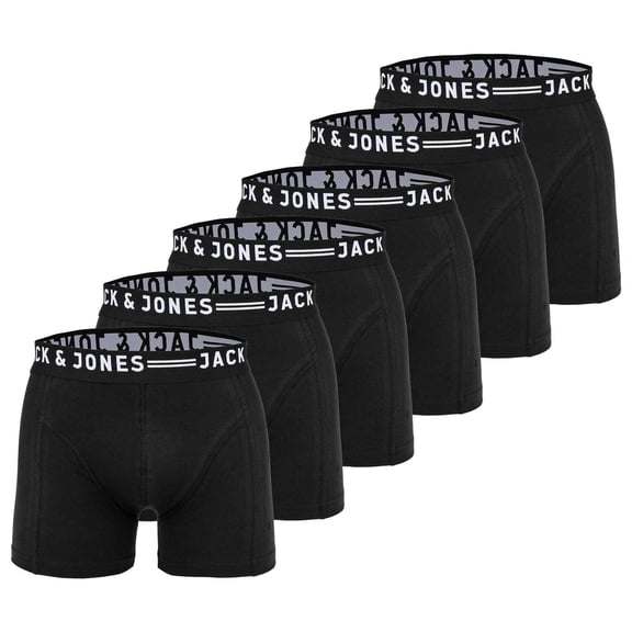 Jack & Jones Men's Boxer Shorts, 3-Pack - Sense Trunks, Cotton Stretch Black S (Small)