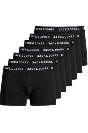 Men's Boxer Shorts, 7-Pack - Jachuey Trunks, Cotton Stretch Black M (Medium)