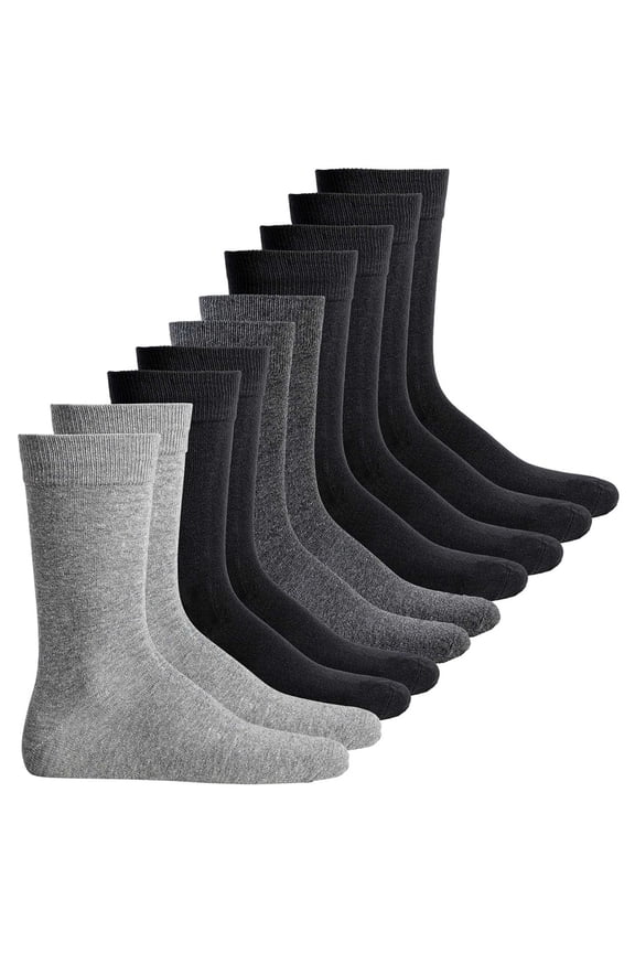 Men's Socks 10 Pack - Jacjens Sock, One Size Black/Grey/Navy 40-46 (Uk 7-11)