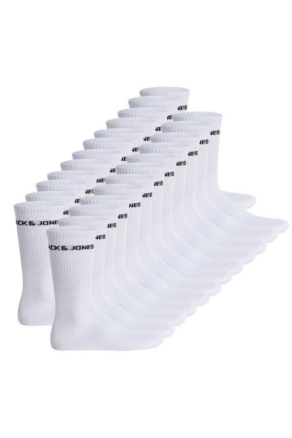 Jack&Jones Men's Tennis Socks, 12 Pack - Jaclogo, One Size White 40-46 (Uk 7-11)