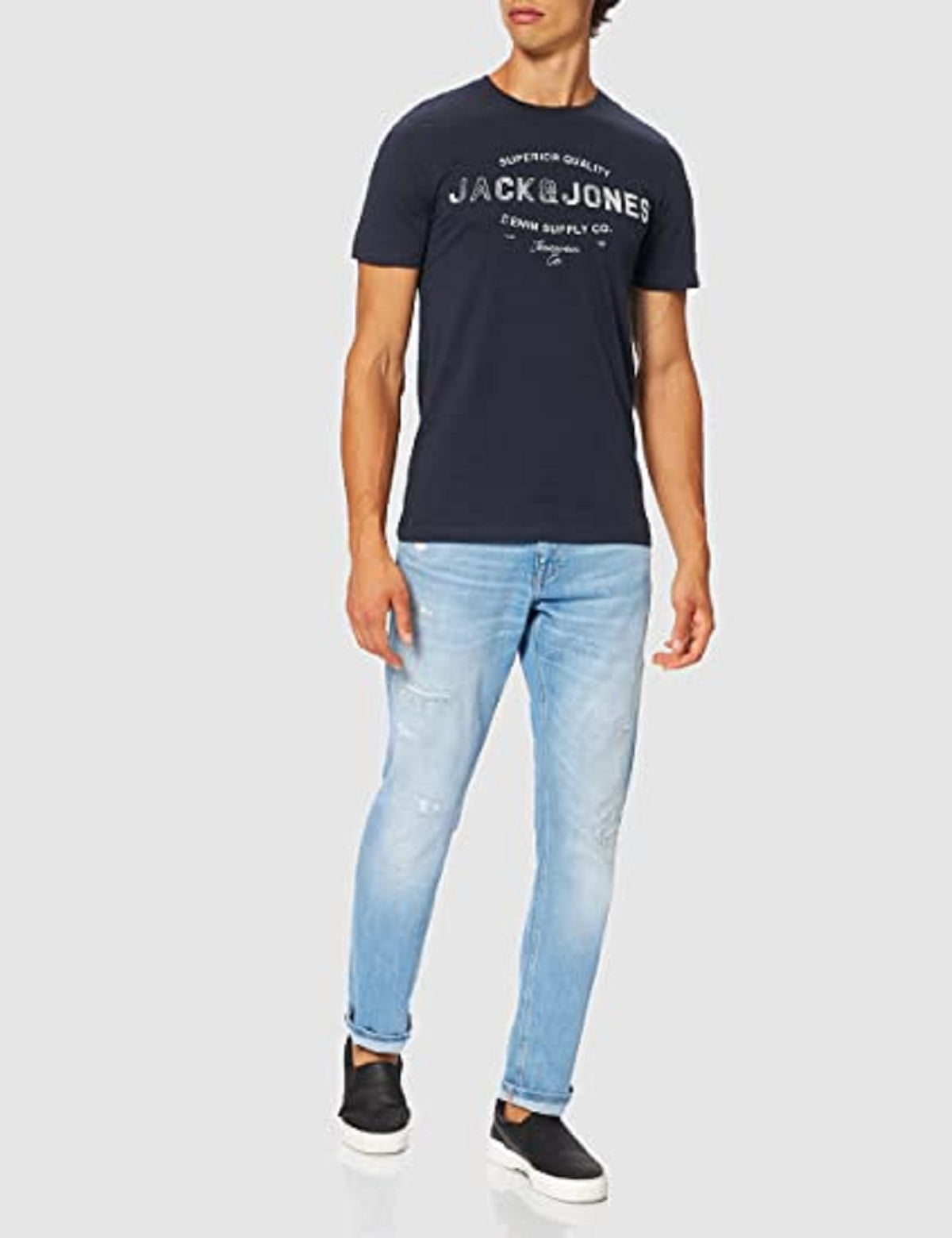 Jack & Jones slim fit twill shirt in navy