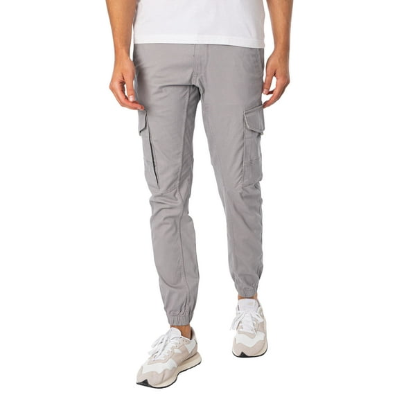 Jack & Jones Paul Flake Tapered Cargo Trousers, Grey