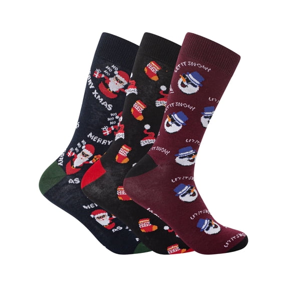 Jack & Jones Santa 3 Pack Socks Gift Box, Multicoloured