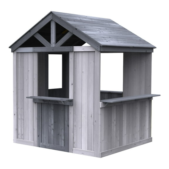 Jack & June Cedar Wood Playhouse with Built-in Countertop and Sliding Barn Door Adorable, Durable, and Perfect for Imaginative Play Ideal for Kids of All Ages!