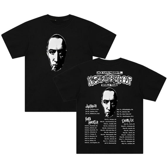 Jack Kays Washed Up Dried Out US Tour 2025 T-shirt Short Sleeve Cotton Tee Women Men Streetwear Tops
