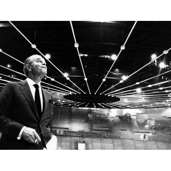 Jack Kent Cooke In The Forum Sports Arena He Built For The Los Angeles Lakers And The Los Angeles Kings. He Owns Both Teams History (36 x 24)