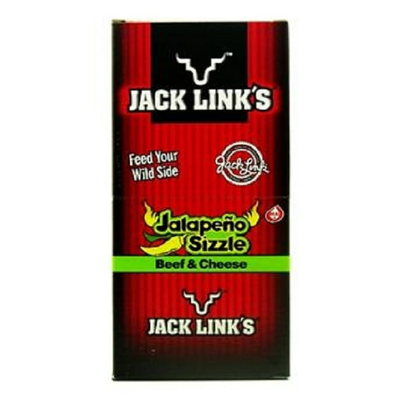 Jack Link Beef Stick, Beef & Cheese Jalapeno Sizzle, Count 16 (1.2 oz) - Jerkys / Grab Varieties & Flavors