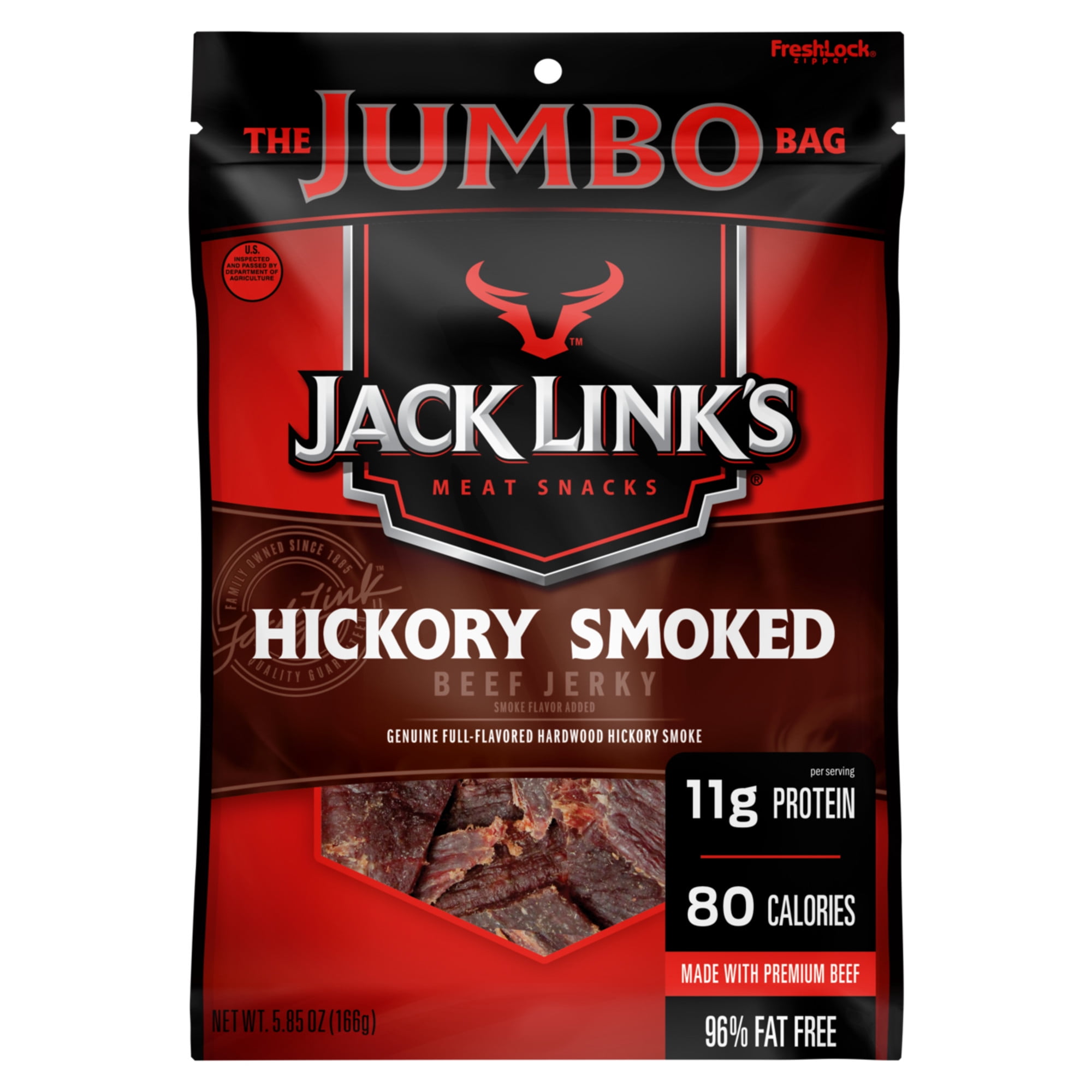 Jack Link's 100% Beef Hickory Smoked Beef Jerky 5.85oz Resealable Bag