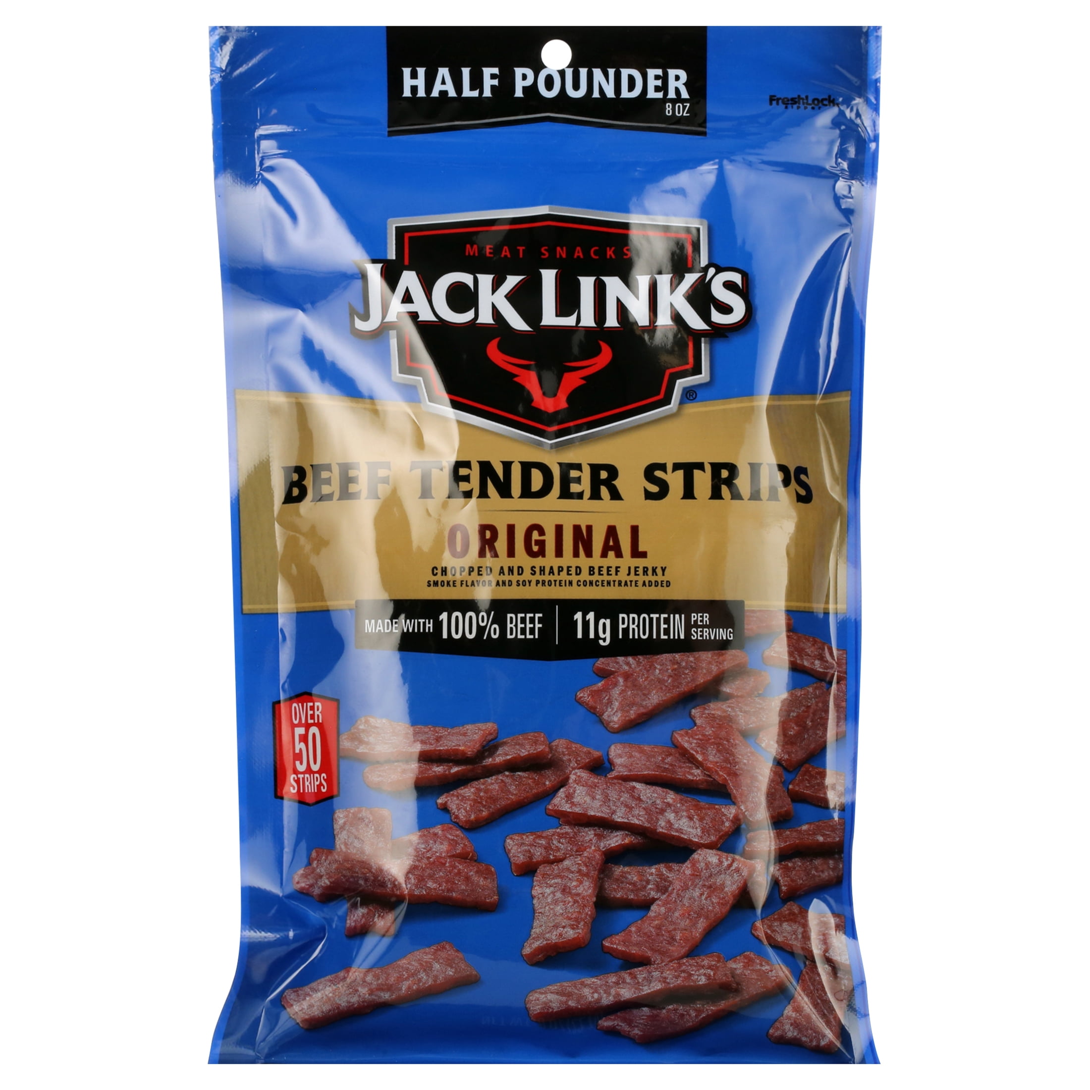Jack Link’s 100% Beef Original Tender Strips 8oz Resealable Bag