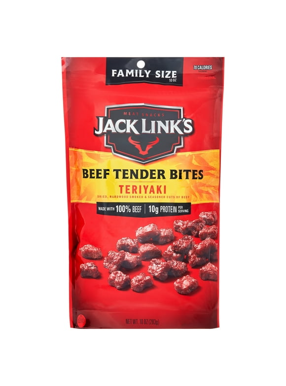 Jack Link's 100% Beef Teriyaki Tender Bites 10oz Resealable Bag