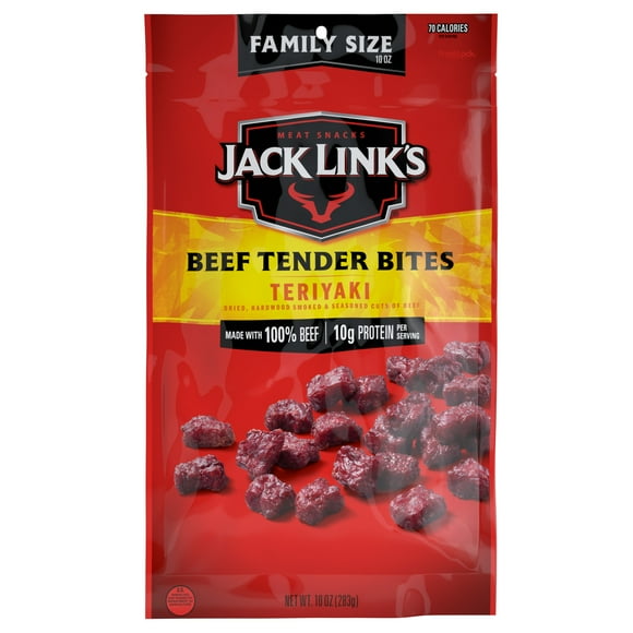 Jack Link's 100% Beef Teriyaki Tender Bites 10Ounce Resealable Bag